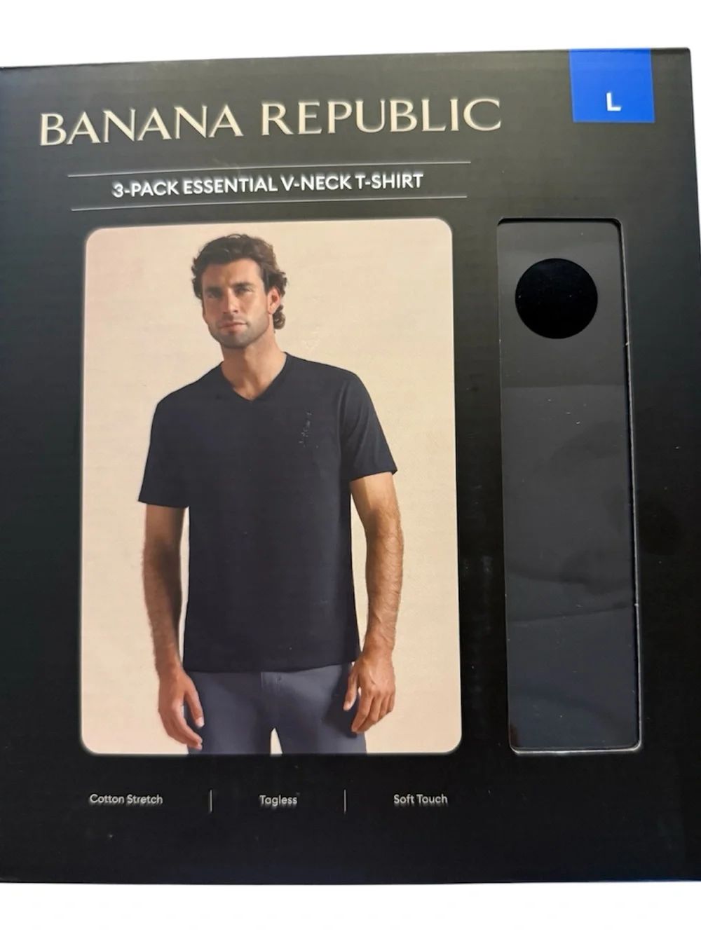 Banana Republic Men's Black V-Neck Short Sleeve Tee